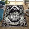 1PC Skull Dark Gothic Pattern Printed Carpet Rug for Living Room Bedroom Home Sofa Decoration,Non-slip Floor Mat Floor Mat