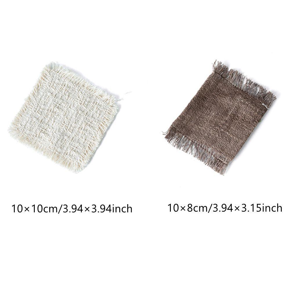 New Beige Color Thermal Insulation Coaster Soft Square Shape Cotton Placemat Cotton Utensil Pads