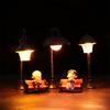 Fairy Garden Figurine Ornament Model Lamp Mini Road Light Model Miniatures Resin Craft Retro LED Street Lamp Figurine Home Decor
