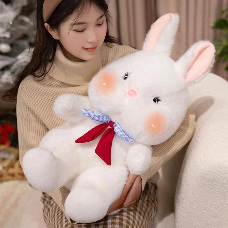 30/45/55CM Cute Fat Bunny Plush Toy Seeping Pillow Rabbit Animal Doll To Give Children Christmas Birthday Gift