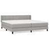 Box Spring Bed with Mattress Light Grey 200x200 cm Fabric