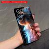 2DFlat Samsung Phone Case Cosmic Cat Glow Wallpaper Phone Case Applicable To Galaxy S23 S24 S25ULTRA S26 A12 A14 A15 A16 A54 A55