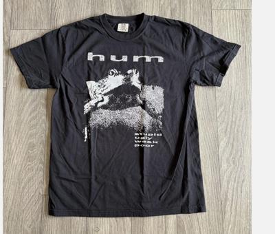 HUM zespół Remake Graficzny Czarny T-shirt Ciężki bawełniany t-shirt S-4XL