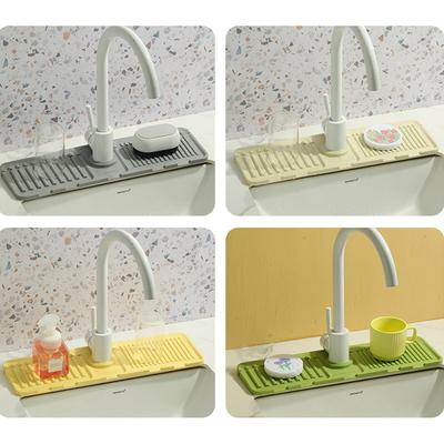 Silicone Sink Splash Guard Quick Dry Drip Catcher Tray Multi-Purpose Water Catcher Mat Water Drainer Mat for Kitchen Bathroom