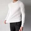 Primavera Autunno Uomo Fitness Top Slim Fit Girocollo Elasticizzato Maniche Lunghe Tinta Unita Pullover Fitness Sport Top Invernale Vestiti Inferiori