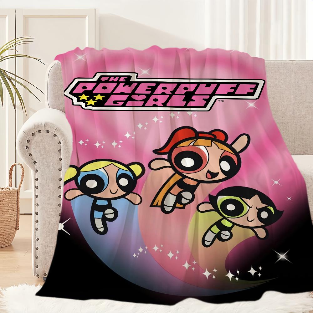 

Cartoon The P-Powerpuff G-Girls Cute Blanket Plush Nap Sofa rug for Living Room Office Bedroom Birthday Home Travel Kid Gifts 75x90cm