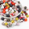 NEW Christmas Series Printed Silicone Beads 20Pcs/15mm  DIY Keychain Necklace Bracelet Accessories For Jewelry Making