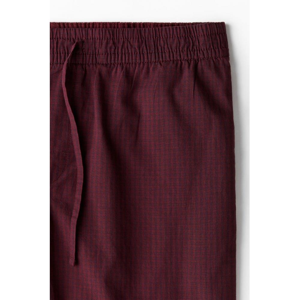 H M Relaxed Fit Poplin Pants Red cHeck