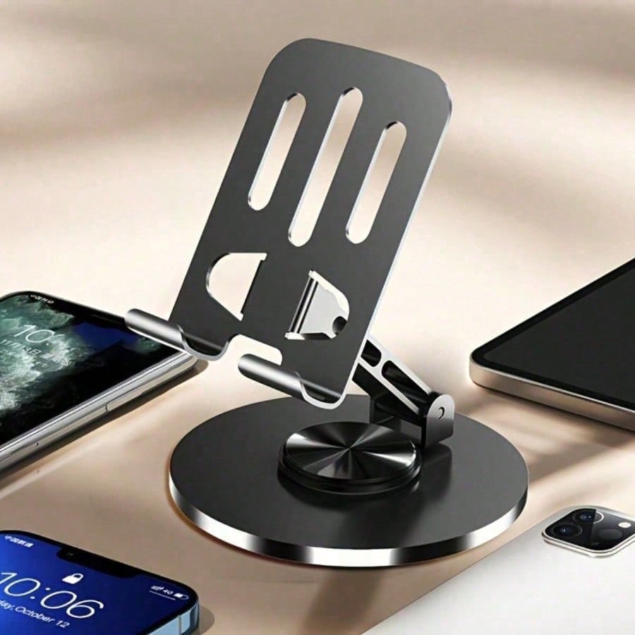 All-Metal 360-Degree Rotating Pressure-Reducing Universal Stand, Suitable For Mobile Phones And Tablets - Suitable серебряный