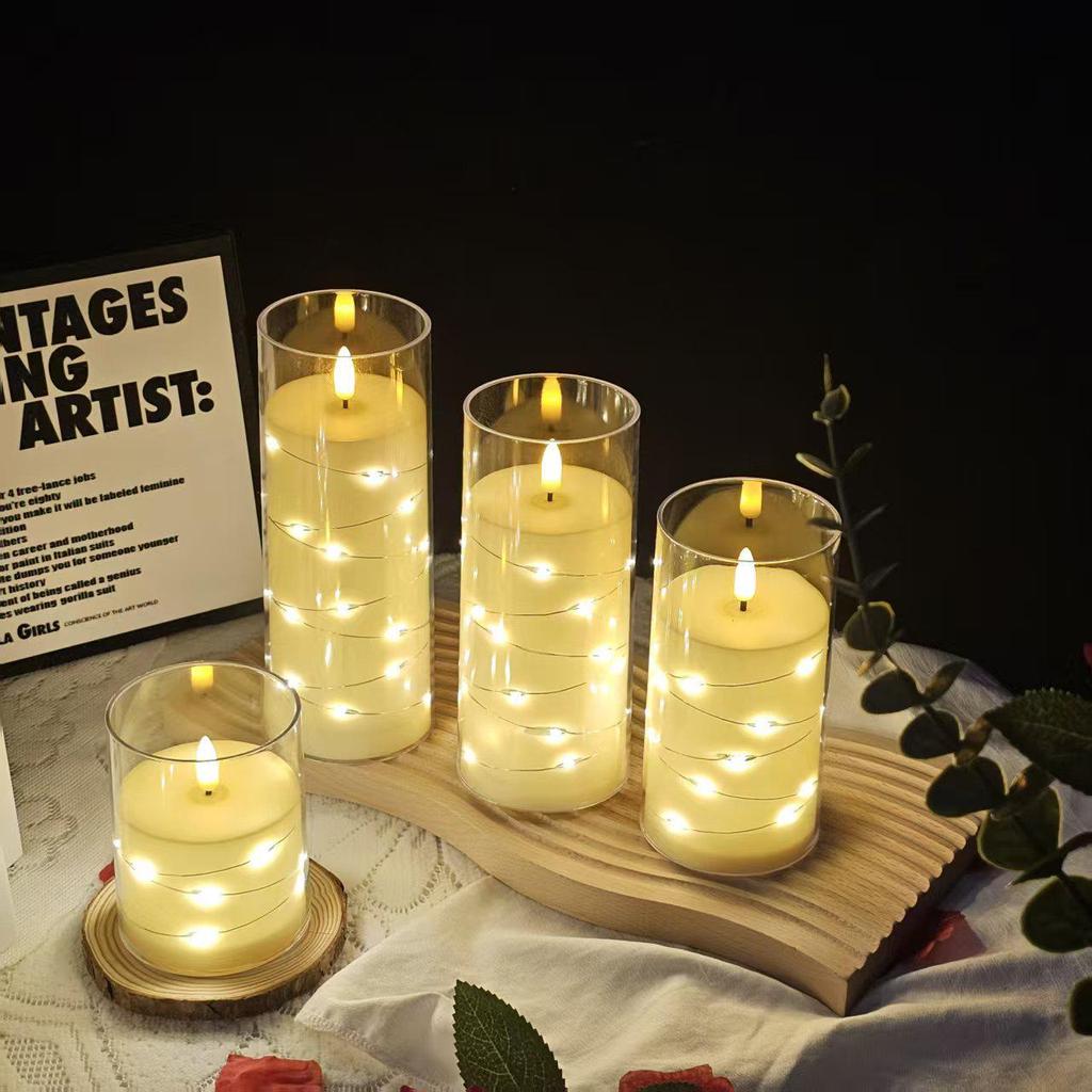LED Acrylic Candle Lights for Christmas, Weddings, Parties, and Restaurants