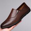 2025 spring and autumn new lazy one-pedal casual leather shoes men's versatile Doudou shoes breathable soft-soled driving shoes 986