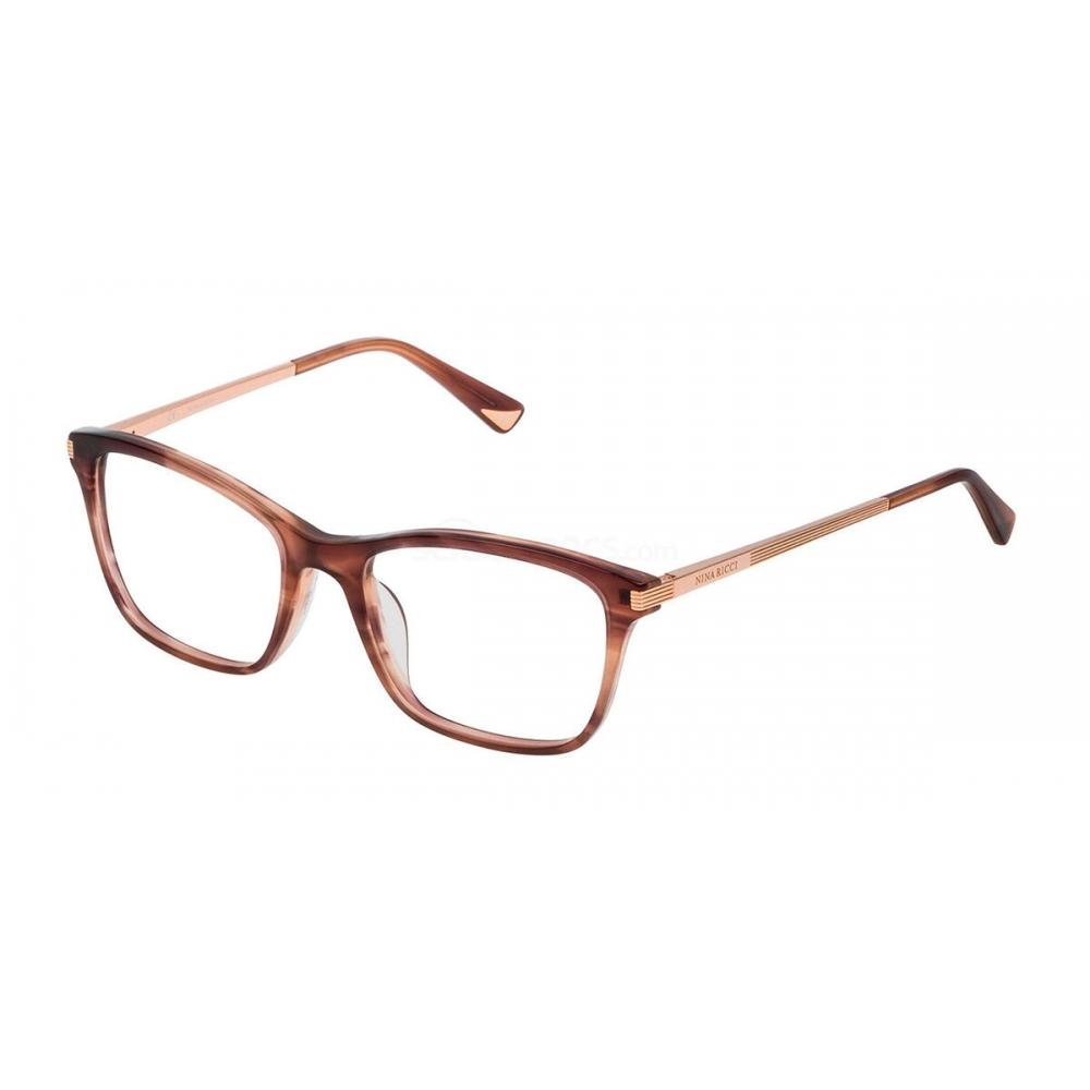 

Nina Ricci Vnr094 06yz Unisex Eyeglasses Brown/52-18-140