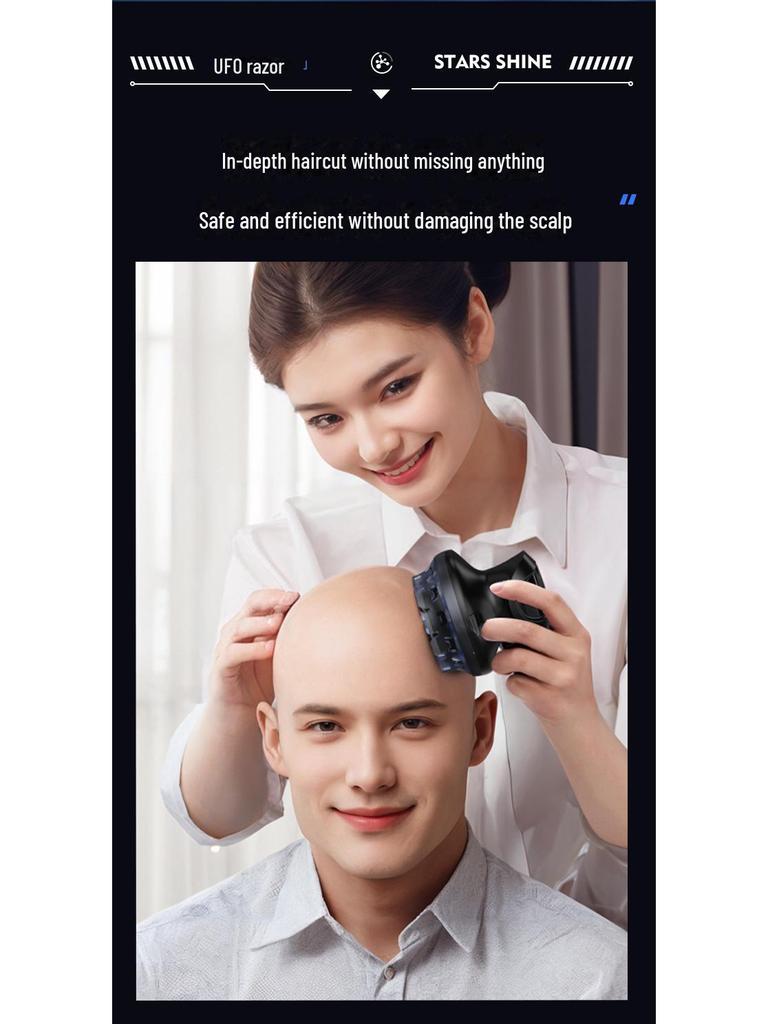Intelligent Fully Automatic Men's Washable Electric Hair Clipper & Shaver (UFO Design)