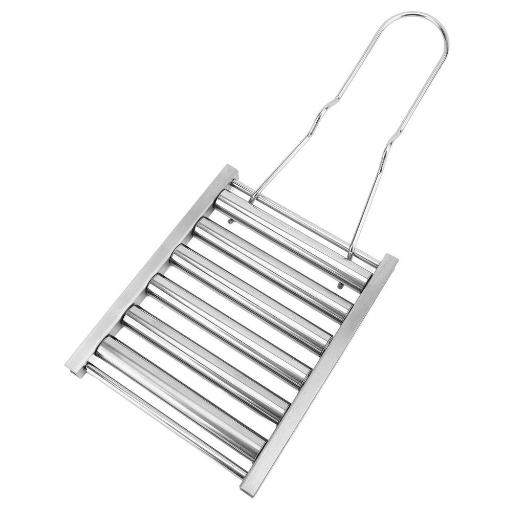 Hot Dog Roller Portable 5 Hot Dog Capacity Stainless Steel Sau Grill Roller with Handle for Outdoor BBQ Camping