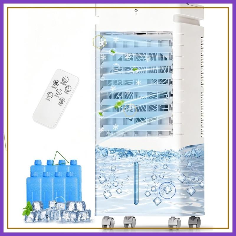 

Portable Air Conditioner, Swamp Cooler for Room, Windowless AC Fan with Remote, 5L Tank, 12 Speeds, 9H Timer