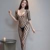 Crotchless Fishnet Bodysuit: Black, Transparent, Tempting Bedroom Wear