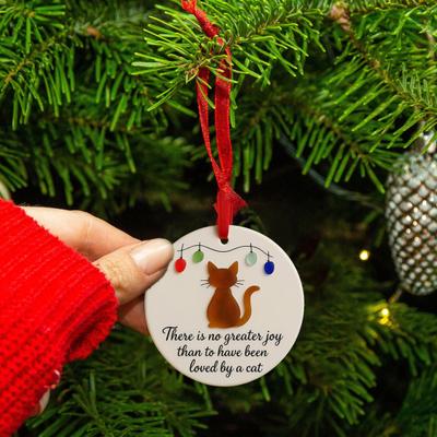 Seeglas Kunst Tier Ornament Handgefertigt Seeglas Hund Katze Gedenk Anhänger Weihnachtsbaum Anhänger Andenken Geschenk für Tierliebhaber Feiertag