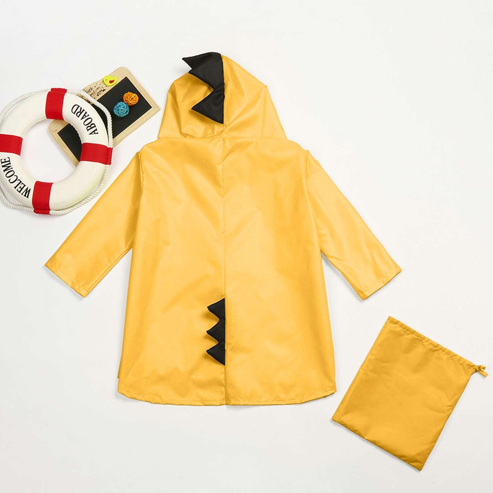 

Детская детская одежда с динозавром для мальчиков и девочек, одежда для детского сада, плащ + сумка M жёлтый
