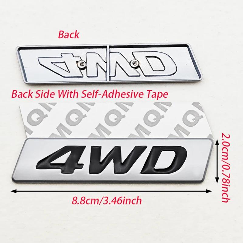 4WD Logo Stickers 3D Metal Emblem Badge Car Stickers Decals For Hyundai iX25 iX35 Tucson Toyota RAV4 Sticker Auto Accessories UY2
