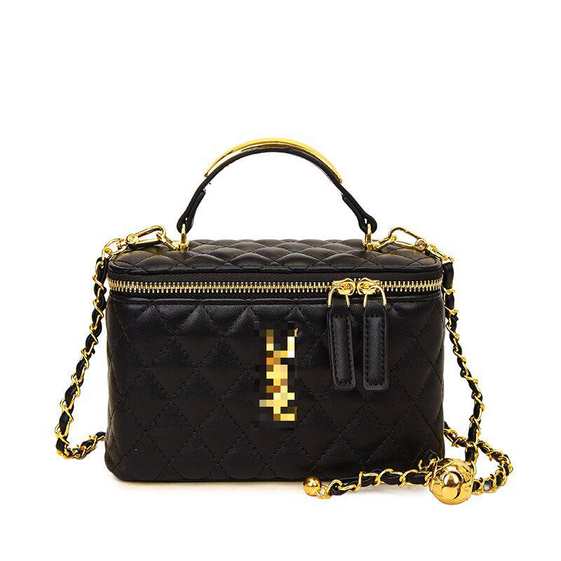 

Жіноча 2025 Сумка-бокс на ланцюжку з діамантами – Елегантний стиль «маленький аромат» One Size чорний