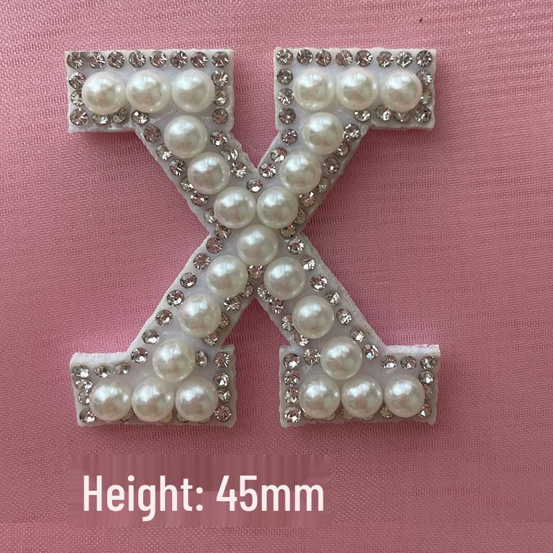 DIY Pearl & Rhinestone Iron-on Letter Stickers - 26 Alphabet Designs for Hat Decoration