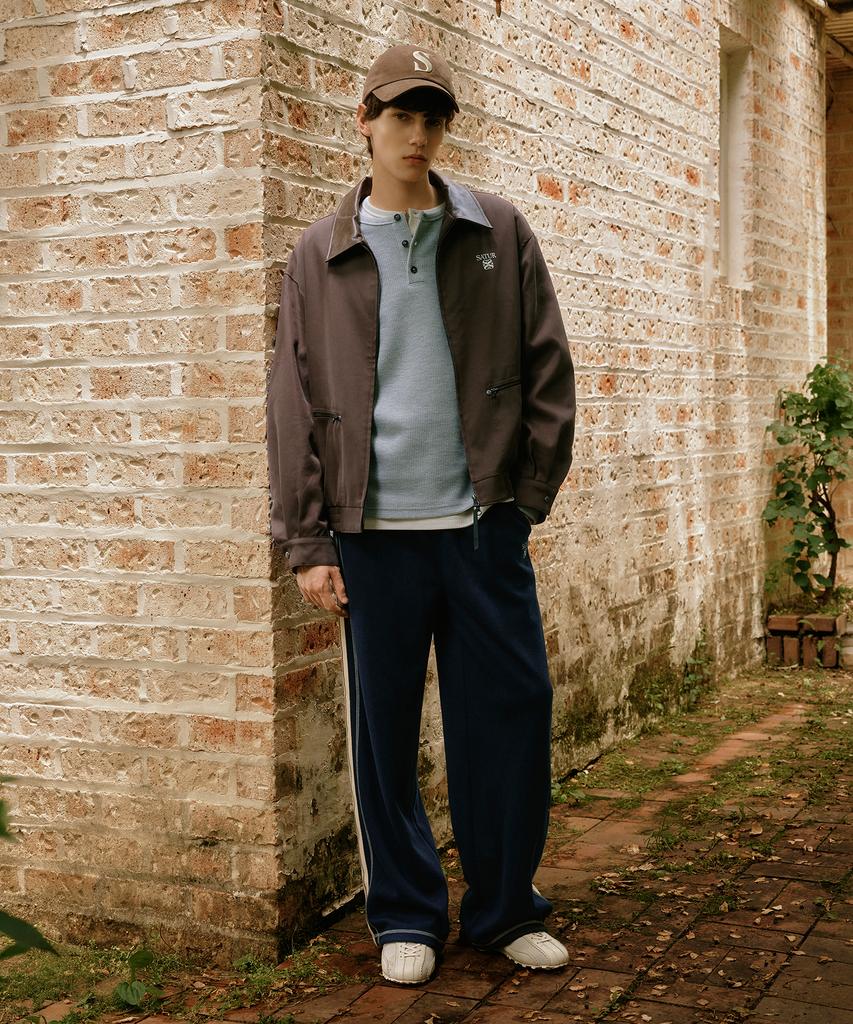 SATUR Rawton Stitch Track Pants Navy