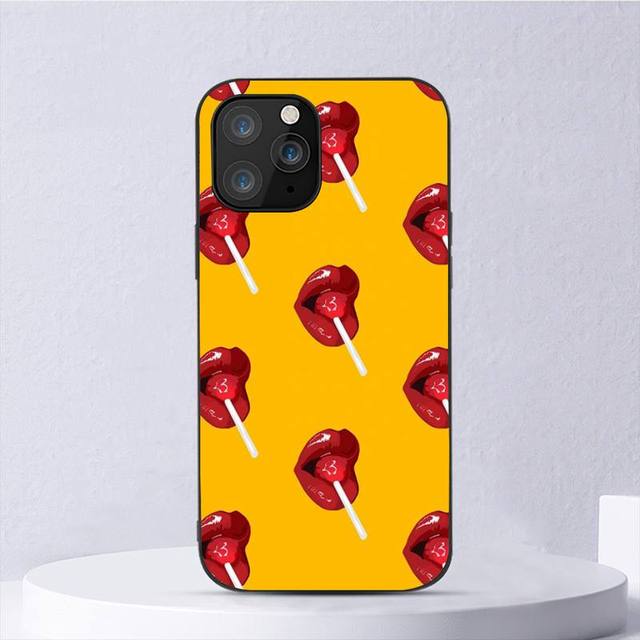 Sexy Lízátko s Červenými Rty Pouzdro na Telefon Pro Iphone 11 12 Mini 13 14 Pro Xs Max X 8 7 6s Plus 5 Se Xr Skořepina