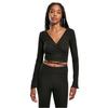 Urban Classics Womens/Ladies Ribbed Wrap Long-Sleeved Crop Top