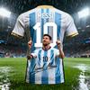 Sommer Erwachsener Messi #10 KI-Design Herren Fußballtrikot T-Shirt Outdoor Tägliches Sportshirt Schnelltrocknend Atmungsaktives Oberteil