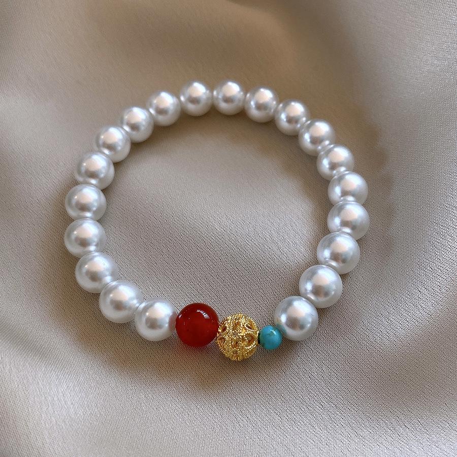 Elegant Crystal Flower Pearl Bracelet - Light Luxury Whitening Jewelry