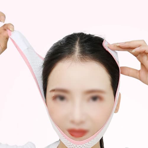 Anti-Snoring Chin Support, Mesh Chin Support, Chin Support, Face Slimming Effect, Sleep Aid, Adjustable Size, Breathable, White