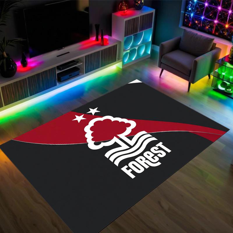 Nottingham Forest Football Design Crystal Velvet Carpet Cozy Non?Slip Printed Rug For Bedroom Living Room Entrance