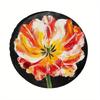 The Colorful Flower Thick Paint Tire Cover Features Eye-Catching Artistic Strokes, Is Durable And Easy to Install, Making It a Top Choice for Outdoor 