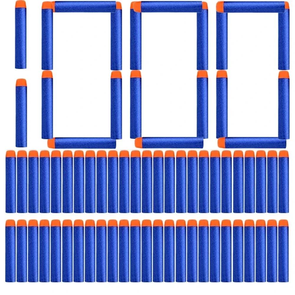 1000/400/300/200/100pcs Blue Solid Round Head Bullets 7.2cm For Series Blasters Refill Darts Kids Toy Gun Accessories