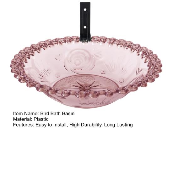 Outdoor Bird Bath Feeder Tray Durable Construction Easy To Clean Simple Installation Detachable Hummingbird Birdbath Bowl