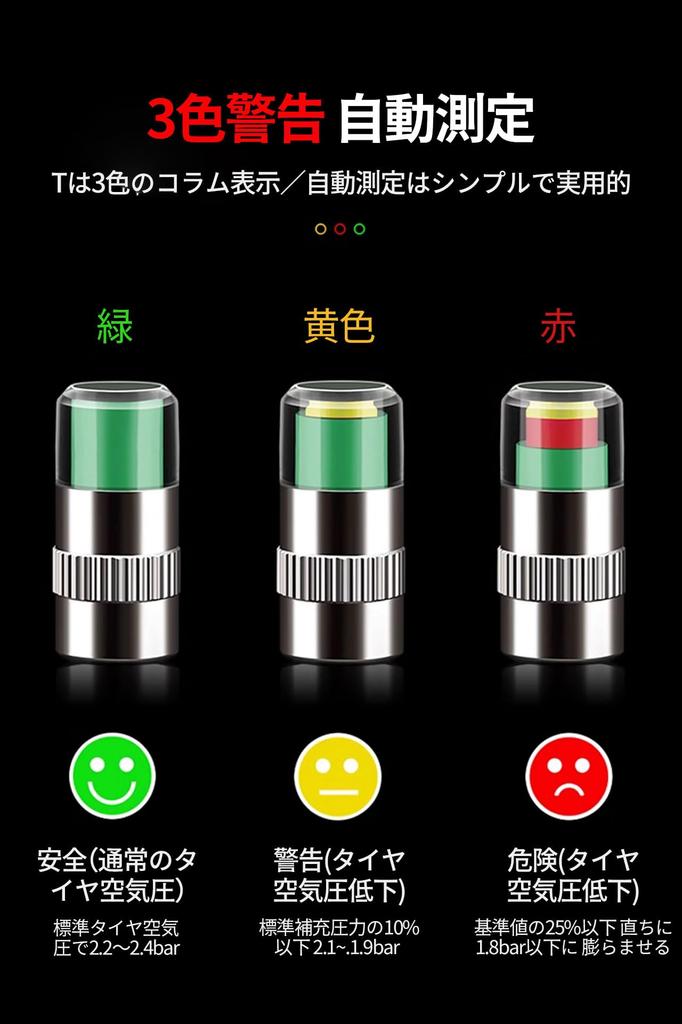 Snímač tlaku vzduchu Víčko vzduchového ventilku automobilu Ventil pneumatiky Monitorování tlaku v pneumatikách Sada 4 univerzálních automobilových dílů Monitor tlaku vzduchu