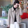 Women's Short, Loose-Fitting, Double-Faced Wool Coat—Warm Winter Outerwear