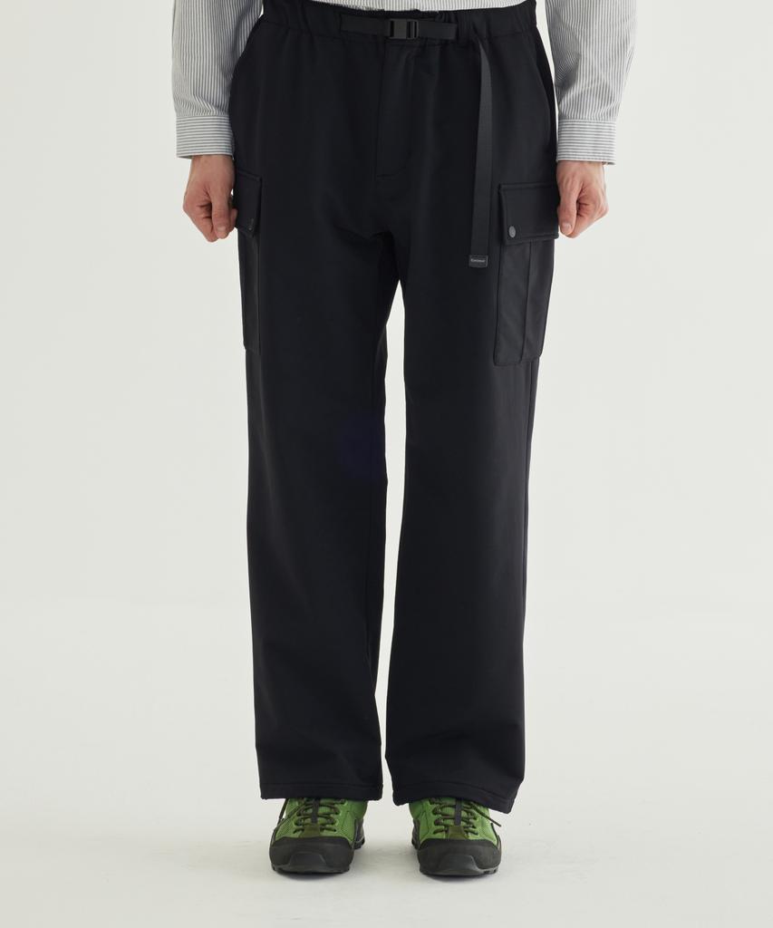 COVERNAT Semi-Wide Fleece-Lined Cargo Easy Pants Black
