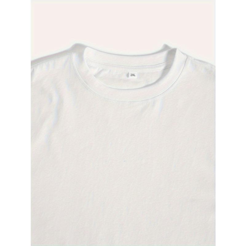 European Sizes Men's White Cotton T-Shirt with Purple Drip Print & DRIP Text - Casual Streetwear Short Sleeve Tee