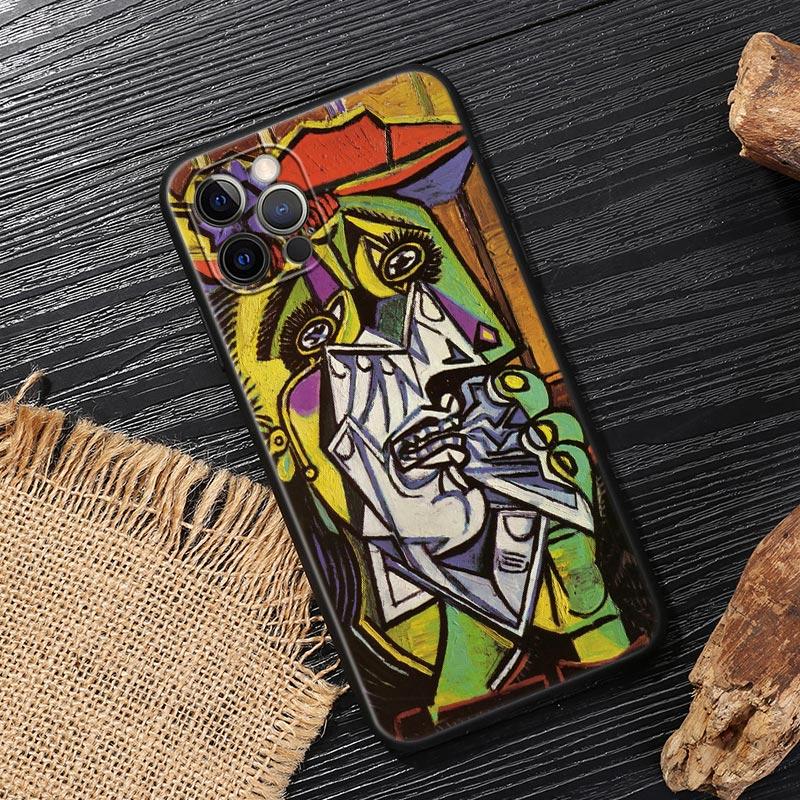 Van Gogh Starry Night Cat Oil Painting Funda For Iphone 15 Pro 14 11 12 13 Pro Max Mini XS X 7 8 14 Plus SE2020 Cases Soft Cover