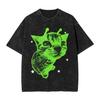 T-shirt Graphique Esthétique Vert Drôle Chat Alien