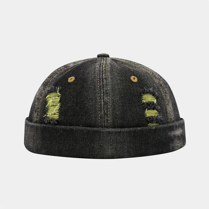 

LDSLYJR Four Seasons Cotton Print Docker Cap Brimless Hat Beanie Hats Landlord Sailor Cap Men and Women 228 56-60cm Wear