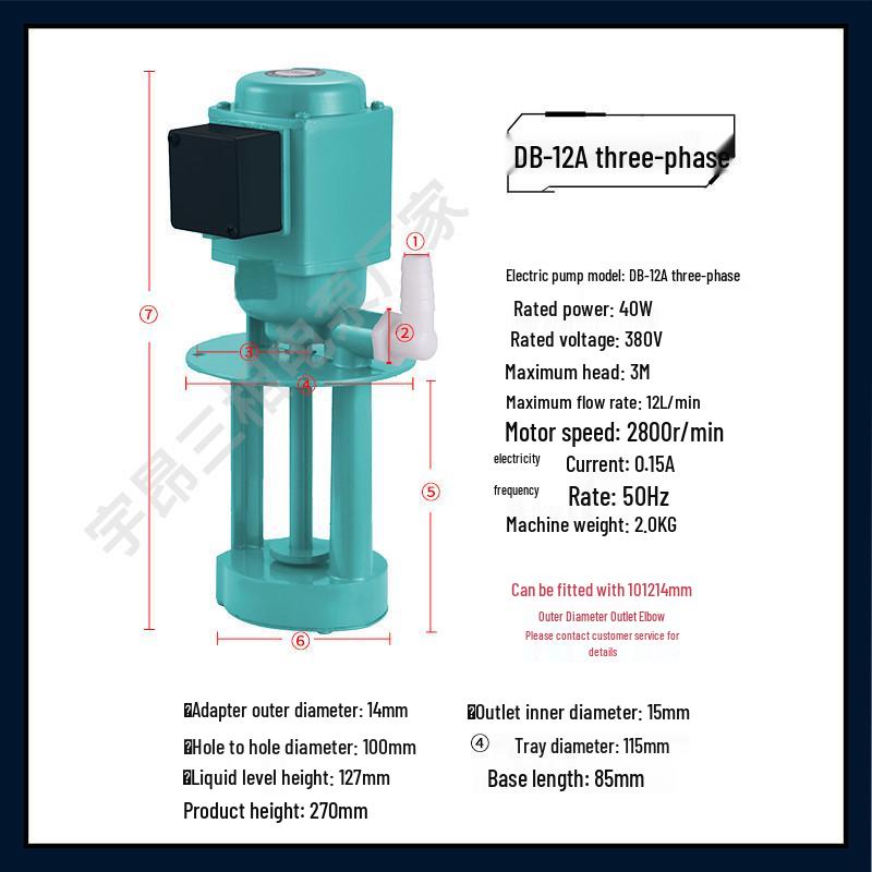 Trójfazowa elektryczna pompa oleju i wody do frezarek i tokarek - Model 120