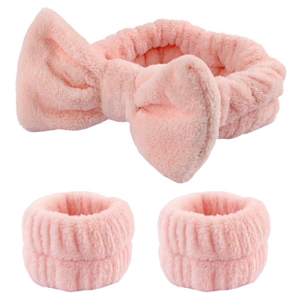 Plush Wrist Strap Face Wash Spa Bracelet Spa Bracer Absorbs Sweat Coral Fleece Waterproof Headband