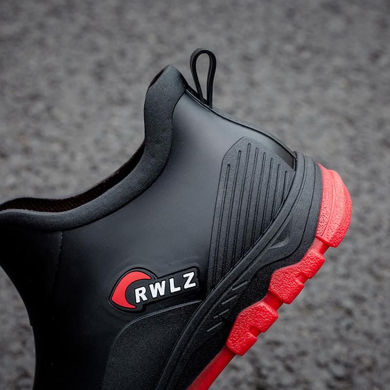 Winter Fur Rain Boots Men Fashionable Non Slip Waterproof Rubber Shoes Fishing Work Car Wash Resistant Water Boots