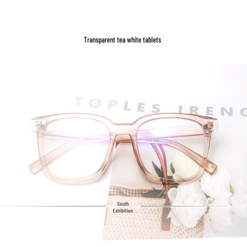 2022 Korean Style Retro Large Frame Blue Light Blocking Glasses for Women
