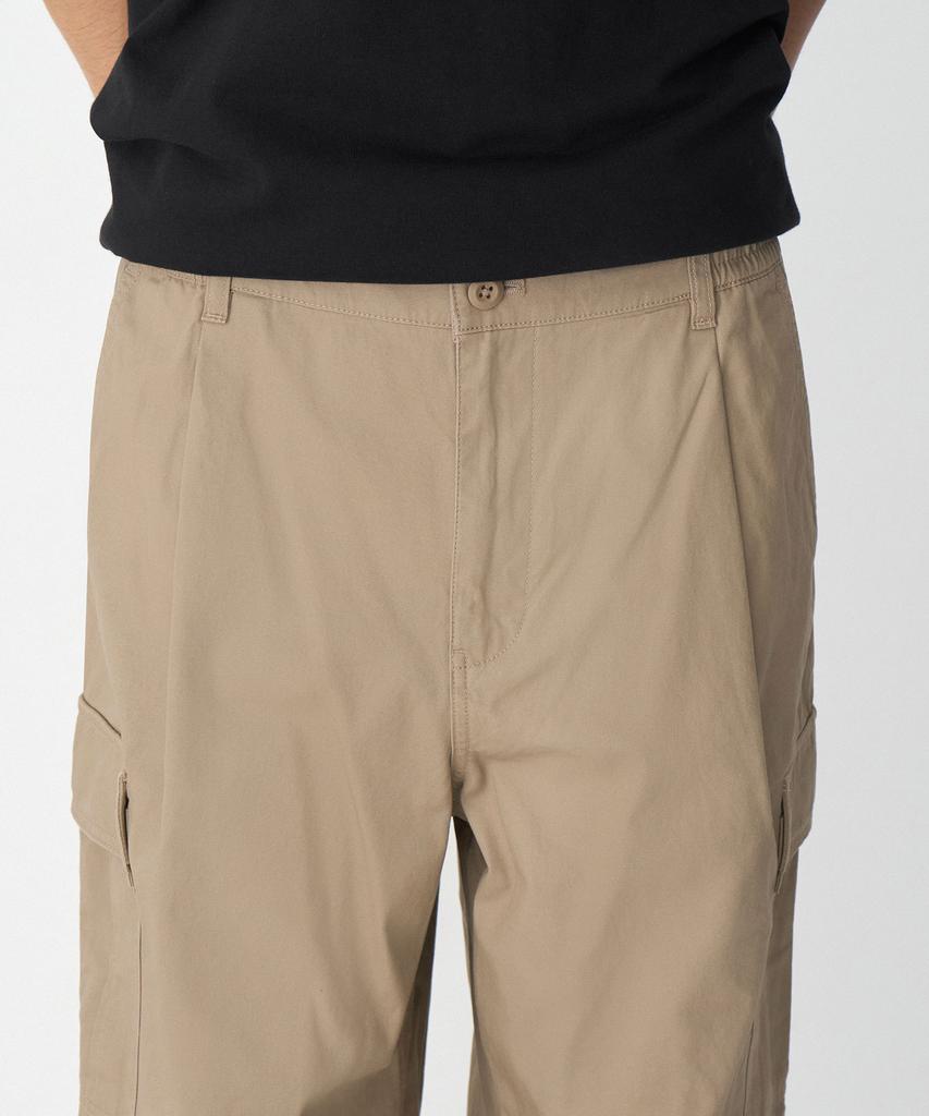 Musinsa Standard Cotton Parachute Elastic Cargo Pants [Beige]