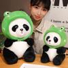 Cute Cute Panda Turned Frog Doll Plush Toy Black and White Panda Doll Children Soothing Doll