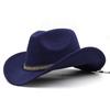 European and American fashion woolen top hat women's webbing hemmed cowboy jazz hat autumn and winter English felt hat men's cowboy hat felt hat