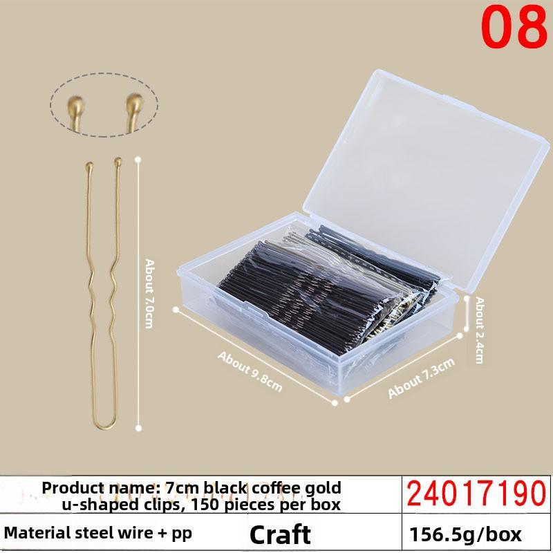 Black Steel Clip Box Contains A Straight Clip for The Bride's Updo Hairstyle Bangs Clip Wavy Hair Clip and Hair Accessory